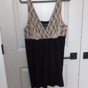 Cacique Black and Cream Lace Dress